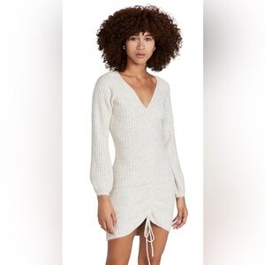 BB Dakota Cinch Dress Heather Oatmeal Sz Small Sweater Dress Maternity Friendly